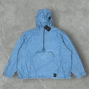 NWT Levis Sutro "In The Sky" Seersucker Striped 2XL Hooded Anorak Mens New